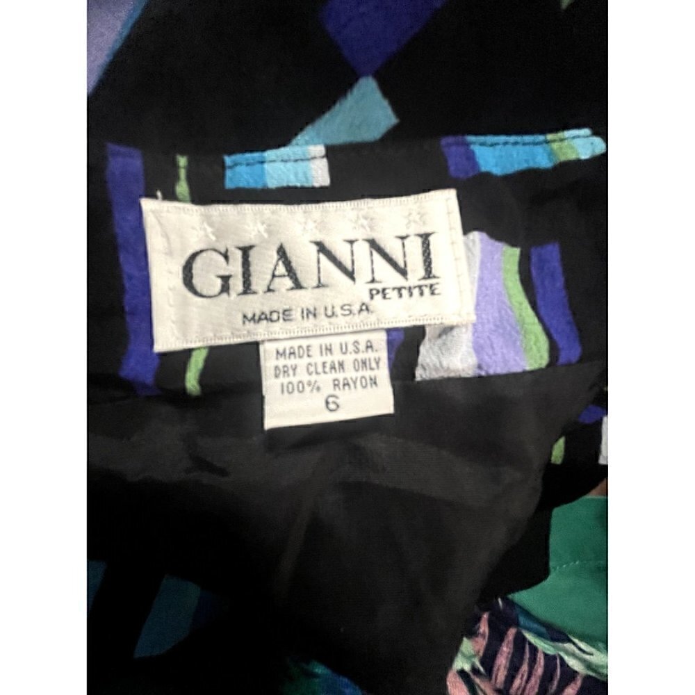 Gianni 6 Petite Blue, Black, Green & Lavender Skirt. - Picture 4 of 6